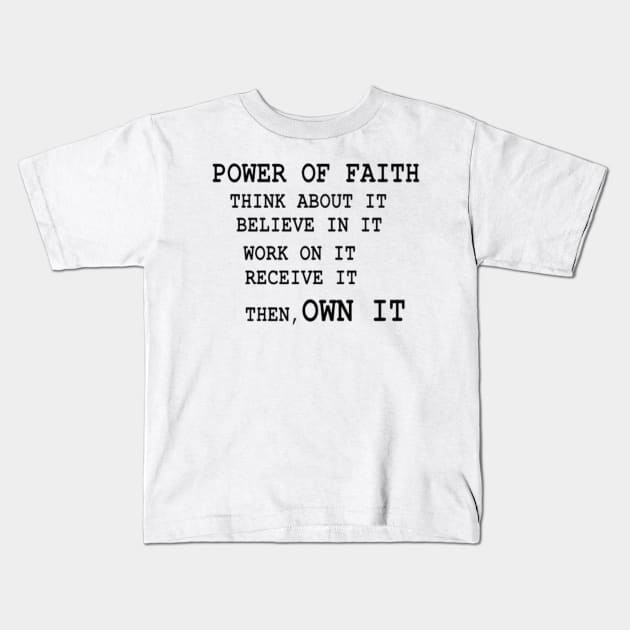 Power of Faith Illustration on White Background Kids T-Shirt by 2triadstore